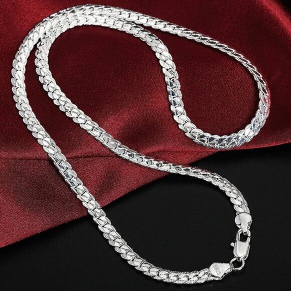 Elegant 925 Silver-Plated Adjustable Chain Necklace - Unisex - Picture 3 of 9
